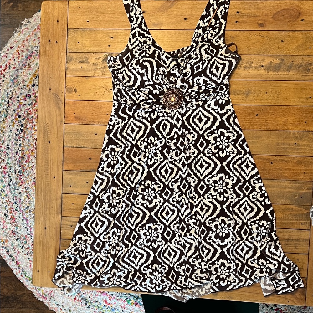 Enfocus Studio Black and White Floral Mini Dress